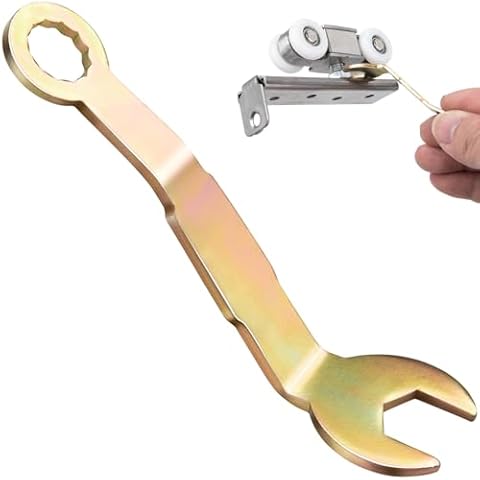 PAGOW Pivot Adjustment Wrench, 3/8" Bi-Fold Open Wrench, N7164 Pocket Door Wrench for Folding Door, Closet Door Tool for Sliding Door Hanger (1 Pcs) Cover