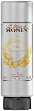 MONIN White Chocolate Sauce, Single Bottle, 16.9 fl oz (500 ml)