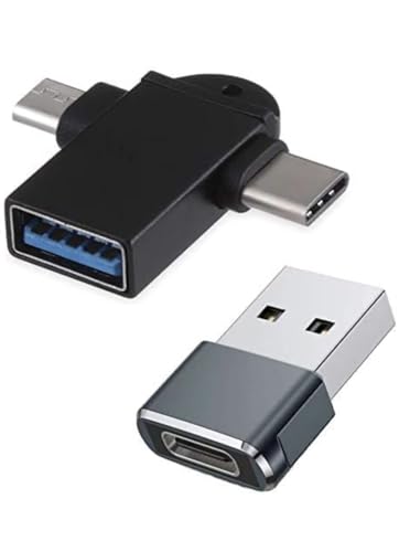 Image of 2 in 1 Type C & Micro OTG Male to U SB A 3.0 Female High Speed Data Transfer for Laptop with US B -C Female to US B-A Male Adapter Type C to U SB Charger Connector