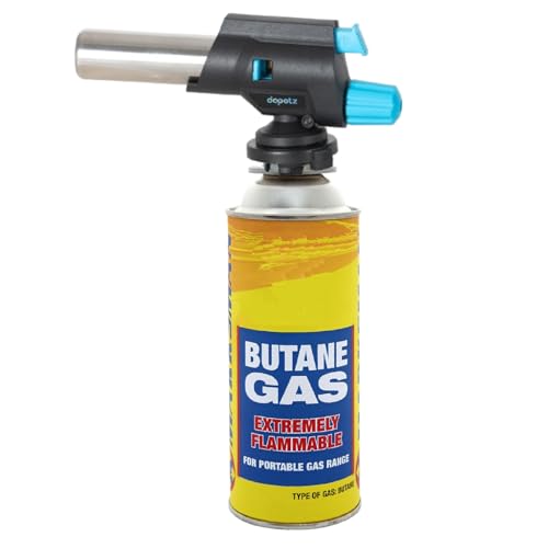 Dapetz ® Soplete para cabezal de fijación de cocina con 1 gas, antorcha de gas con una sola mano con llama ajustable y bloqueo de seguridad, se adapta a todos los tanques de butano, ideal para crema