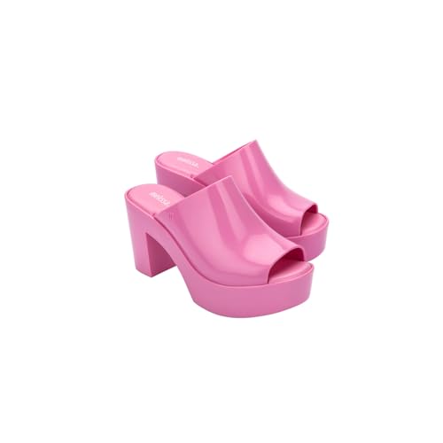 Image of Melissa Mule Heel Collection - Fashion Sandal for Women - Iridescent Comfortable Mule Style - High-Shine Upper with Bubblegum Scent - Chic and Sophisticated