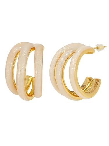 Image of Bohey by KARATCART Gold-Toned Classic Half Hoop Earrings for Women