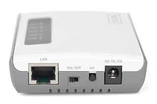 DIGITUS Wireless 300N Server di Rete Multifunzione a 2 Porte, USB2.0, Hub USB di Rete, Server di Stampa