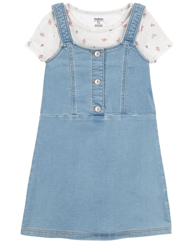 OshKosh Girl Dress Set, Blue Denim, 8