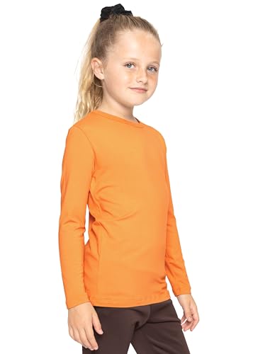 Image of Shirts for Girls Long Sleeve Crew Neck Top, Hoodie or 3 /4 Sleeve Soft Stretch Kids Lightweight Size 2-16