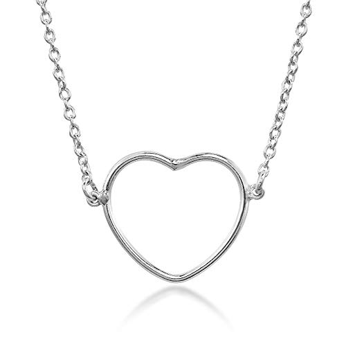 Collier cœur argent 925 minimaliste et ajustable de 40 à 45 cm pour femme