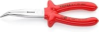 KNIPEX Flachrundzange mit Schneide (Storchschnabelzange) verchromt tauchisoliert, VDE-geprüft 200 mm, 26 27 200 – Ansicht 1