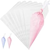 KJOET 200枚 絞り袋 製菓用 使い捨て 丈夫 クリーム絞り袋 厚手 PEポリエチレン 使い捨て 出し袋 生クリーム しぼ 業務用 ペストバッグ キッチン お菓子作り 洋菓子 ドーナツ ホイップ チョコレート シュー デコレーション用品 製菓用 PEポリエチレン しぼ 21x34cm