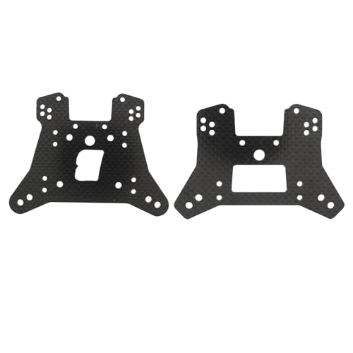 XTevu Torre de choque, soporte de suspensión de torre de amortiguador de fibra de carbono compatible con pieza de repuesto delantera trasera de trineo Traxxas para camión RC