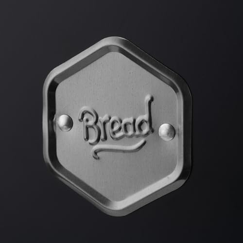 Cooks Professional Bread Bin | Modern Stylish Kitchen Countertop Labelled Metal Storage Canister | Breathable Container Box for Loaves, Pastries, Rolls | Black & Silver - Cosy Home Interiors Cooks Professional Bread Bin | Modern Stylish Kitchen Countertop Labelled Metal Storage Canister | Breathable Container Box for Loaves, Pastries, Rolls | Black & Silver - Image 4