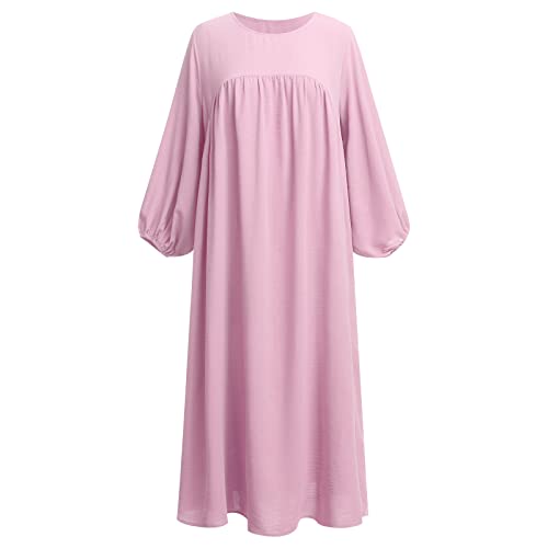 Abaya Moyen-Orient ample robe de prière fluide rose