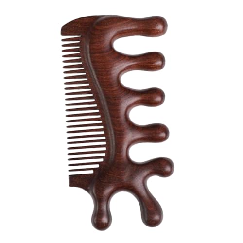 BESTYASH Ergonomic Sandalwood Massage Comb Head Scalp Scratcher for Wide Tooth Hair Comb for