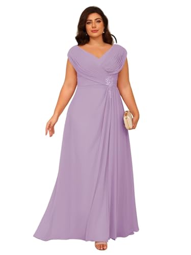 Image of Clothfun Simple V Neck Mother of The Bride Dresses Lace Appliques Chiffon Sleeveless Mother of The Groom Dress CYN014