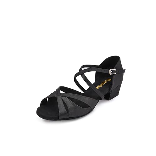 Low Heel Ballroom Dance Shoes Salsa Latin Dancing Shoes for Social Dancer Practice Dancing 1.5 Inch Heel