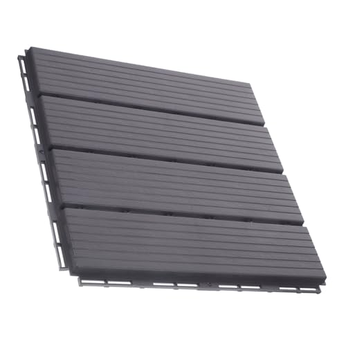 FONDOTIN Piastrella da per Patio in Plastica Antiscivolo e Resistente Allusura Pavimentazione per Terrazzo Giardino e Balcone Grigia