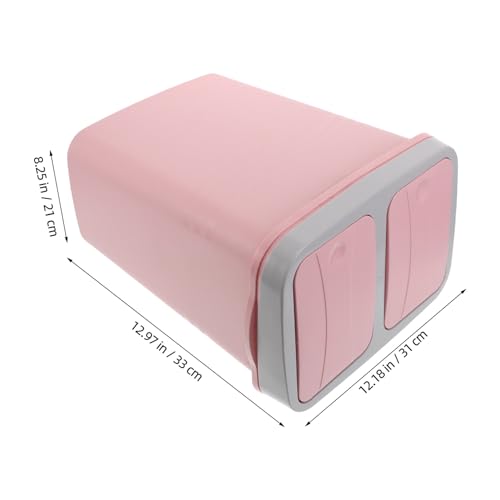 Caneca de basura para cocina con tapa, plástico, rosa miniatura 2