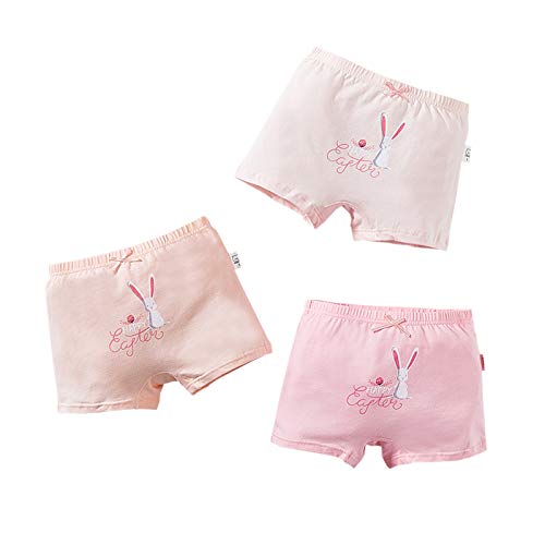 Liangxiang Kids Panties 6 pcs/lot Girls Panties Cotton Underwear Cartoon and Lovely Boxer Briefs Panties for Children (L) Pink