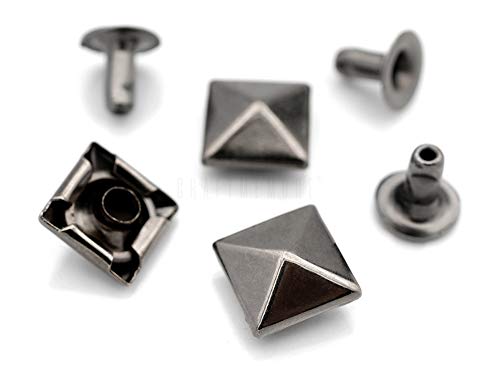 Craftmemore 100Pcs Spike Rivet Pyramid Rapid Rivet Studs Glam Rock Biker Nailheads Leathercraft Decorations (7 Mm, Gunmetal) #TOP9