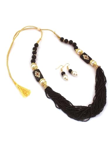 Juego de joyas de varias hebras en oro negro DMZ-299 de latón elegante