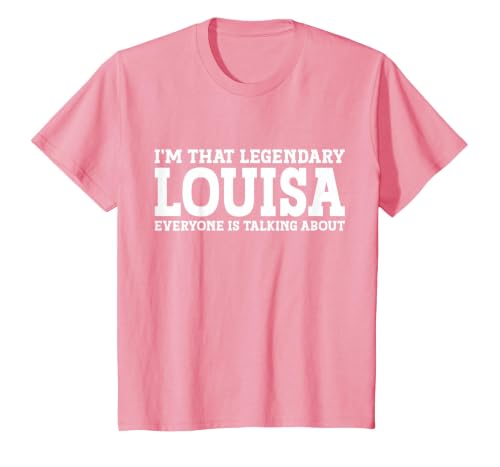 Louisa Personal Name Women T-Shirt, Youth, Pink, Medium