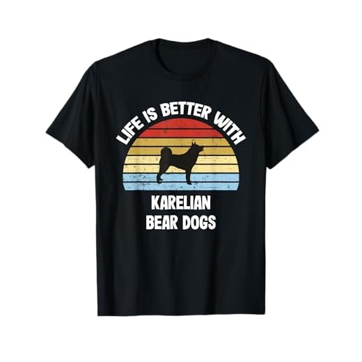 Retro Karelian Bear Dog Gift T-Shirt
