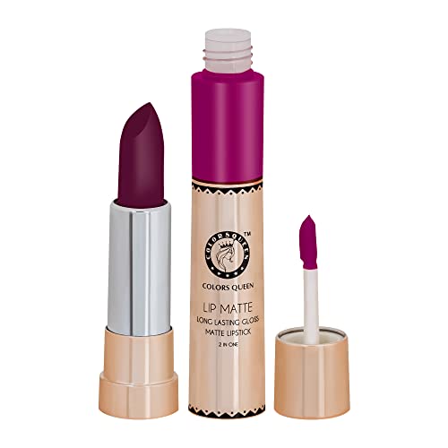 Image of Colors Queen 2 in 1 Matte Lipstick | Lip Matte | Long Lasting Gloss, Waterproof, Non Transferable| (12 - Deep Magenta, 8g)
