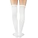 Womens Athletic Socks Thigh High Socks Running Outdoor Sports Socks Casual Long Stockings 1 Pack Pure White