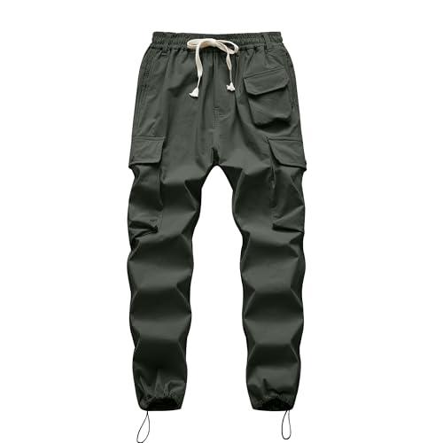 Boy's Cargo Joggers Pants Youth Quick Dry Hiking Lightweight Pants for Sports Outdoor Sweatpants with Zipper Pockets