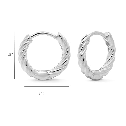 Boma Jewelry Sterling Silver Braided Texture Hoop Earrings, 1/2 Inch4
