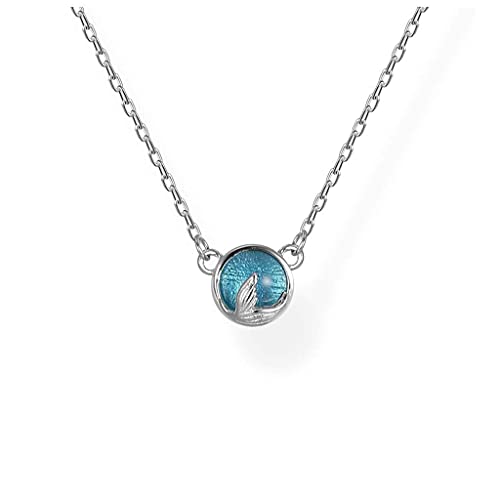Collier queue de sirène bleu en argent - Cadeau d'anniversaire idéal pour fille