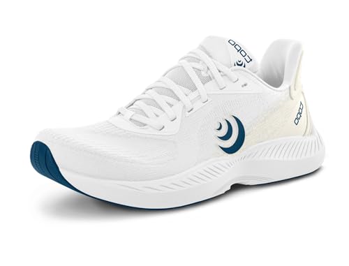 Topo Athletic Mens FLI-Lyte 6 Lightweight Comfortable 3MM Drop Road Running Shoes Athletic Shoes for Road Running White/Navy Size 9.5