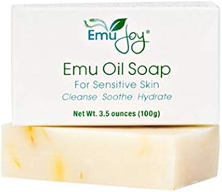 Emu Oil Soap for Sensitive Skin - Gentle Cleanser for Dry Irritated Skin Due to Eczema Psoriasis Dermatitis Lichen Sclerosus TSW Red Skin Syndrome