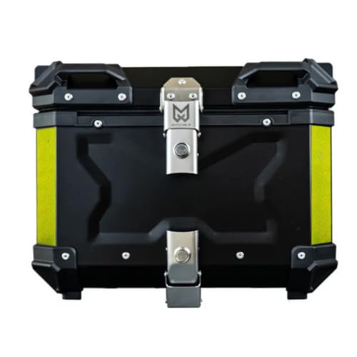 Image of Aluminium Top Box 45L with Backrest | Motorcycle Rear Storage Luggage Box | Black Finish | Universal Fit