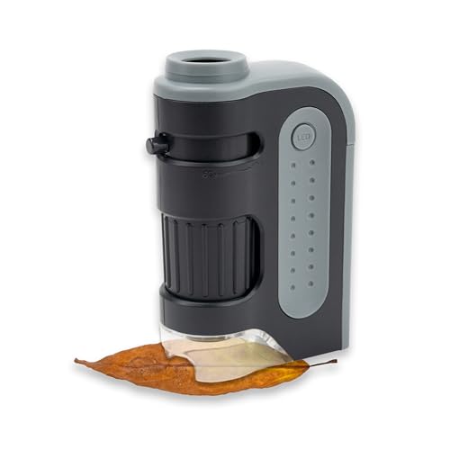 Carson MicroBrite Plus 60x-120x LED Microscopio de bolsillo, Microscopio Portátil, Microscopio para niños, Mini Microscopio profesional (MM-300)