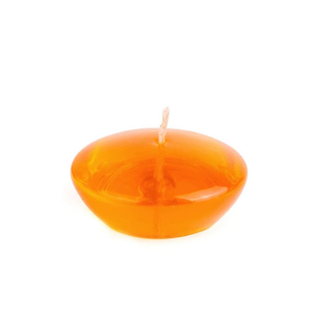 CFZ-105-12-0 3 in. Clear Gel Floating Candles, Orange - 72 Piece