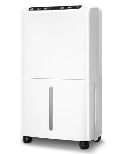 Deumidificatore 12L/giorno,Deumidificatore Casa con Display Digitale Dell'umidità, Serbatoio Dell'acqua da 2,5L, Tubo di Scarico da 1m, Timer 24 ore, Ventola da 120 mm Ottimizzata per la Pressione