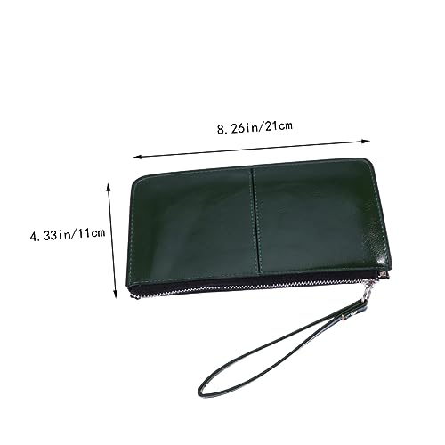 Women Wallet Zipper Buckle Clutch Purse High Capacity Handbag for Daily Use Dark Green Versatile Zip Closure Design2