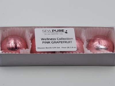 Spa PurePink Grapefruit Aromatherapy Shower Steamers Bombs - Shower Bombs with Essential Oils – Unisex Bath Melts - Self Care and Relaxation Shower Steamer - Enjoy Spa at Home - (4 Count)