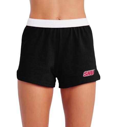 Sacred Heart University Primary Logo Womens Soffe Short Elastic Fold Over Waist Shorts Junior Fit Black Small