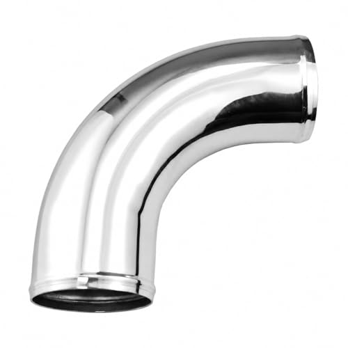 Ucreative 90 Degree Aluminum Alloy Tube Intercooler Pipe Air Intake Tube Silver Tone for Car OD: 4.0 Inch (101.6mm)