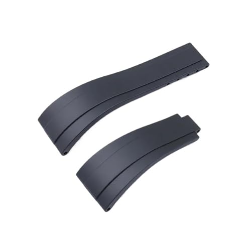 22mm �t���b�g�G���h ���j�o�[�T�����v�o���h �S�������v�o���h Sea-Dweller Sky Dweller ���X�g�o���ƌ݊�������(Black,22MM NO MARK BUCKLE_SHINY SILVER BUCKLE)