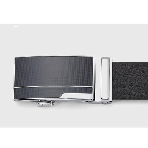 Men's Leather Belt Top Layer Cowhide Fashion Metal Automatic Buckle Thickened Long Size Genuine Leather Belt Gift3