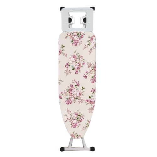 Ironing Board, 35"×12" Ironing Boards with Iron Rest, Height Adjustable Sturdy Iron Stand for Home Supply, Dorm, Travel (Color : Pink)