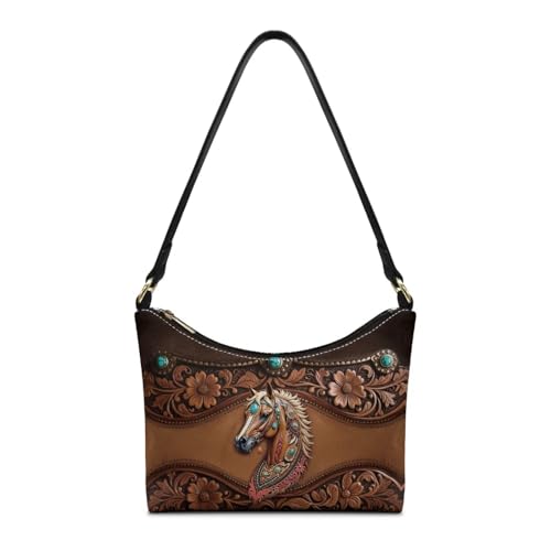Image of Handbag for Women Leather Underam Shoulder Bag with Zipper Fashion Work Purse Waterproof Travel Wallet