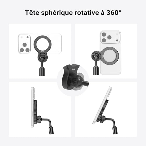 Support téléphone compact magnétique pour trépied vidéo en voyage - 5
