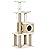 PawHut Cat Tree Climbing Kitten Tower Activity Centre for Indoor Cats w/ Jute Scratching Post, Cat House, Kitten Stand, Hanging Toy Ball - Beige
