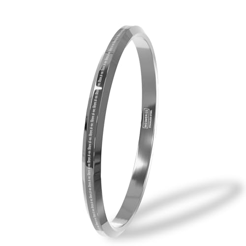 Image of Mesmerize Om Namah Shivay Bracelet for Men, Stainless Steel Spiritual Kada, Waterproof and Hypoallergenic Hindu Religious Jewelry, 6 months warranty.