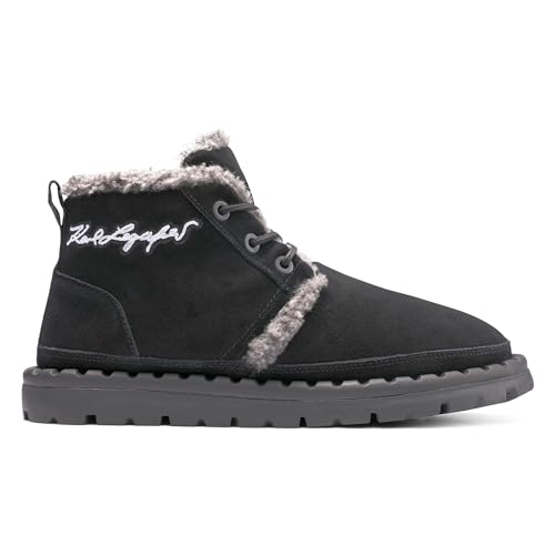 Image of KARL LAGERFELD Men's Suede Chukka Boot Faux Shearling Lining Boot