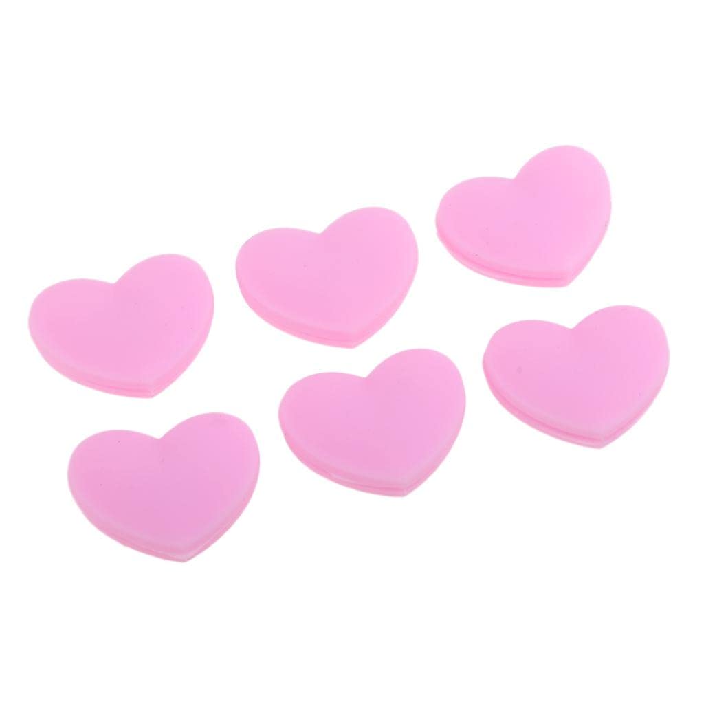 arythe 6pcs Pink Heart-Shaped Tennis Racquet Vibration Dampener Damper Pink