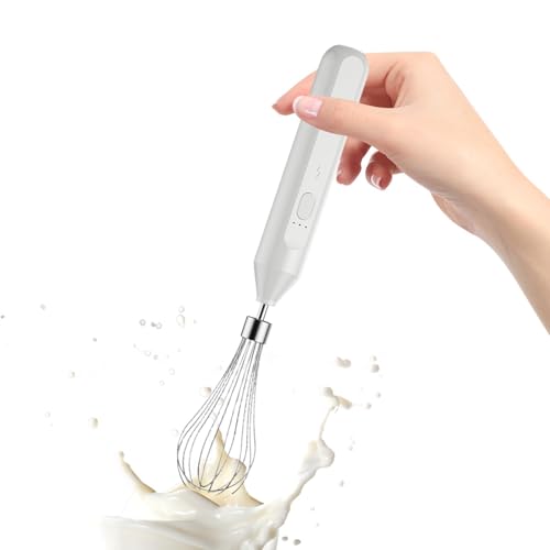 Espumador de leche eléctrico, batidor de huevos portátil, espumador de café, utensilios de cocina para latte, capuchino, chocolate caliente, batir huevos, 3,5 x 3 x 18 cm
